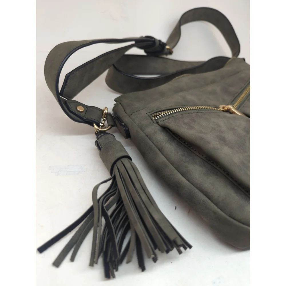 Women's Unbranded Grey/green Crossbody Bag Medium
